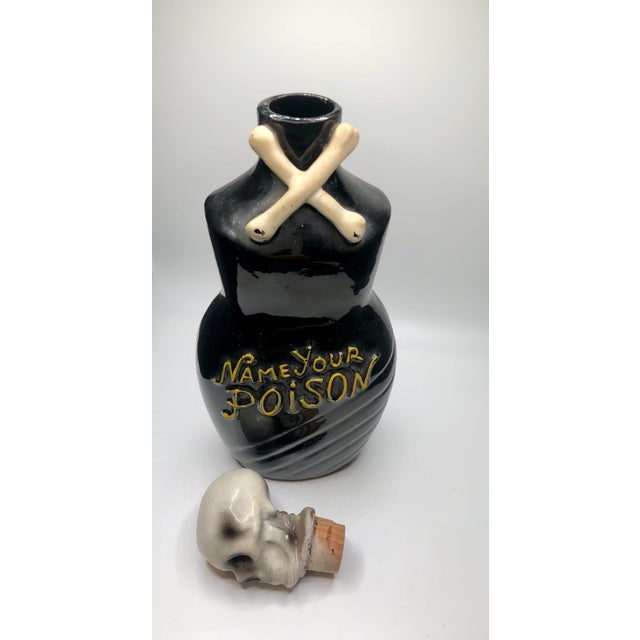 Name Your Poison Skull Crossbones Decanter Pirate Halloween For Sale - Image 11 of 12