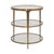 Worlds Away Matthew Izzo Home Vienna Antique Brass Three Tier Glass Top End Table For Sale - Image 4 of 4