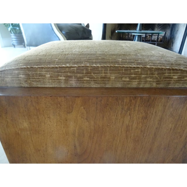A Custom Art Deco Bench Made by Martin and Carter Los Angeles, a Bespoke Furniture making company. Signed Martin And...