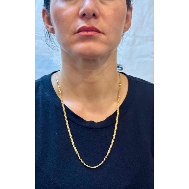 14k Solid Yellow Gold Handmade 3.4 mm Anchor Mariner Link Necklace, 24"L , 15.8G For Sale - Image 14 of 18