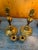 Traditional Pair of Swedish 18th Century Brass Candle Sticks With Brass Bobeche's For Sale - Image 3 of 11