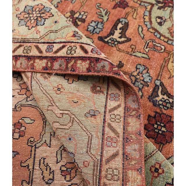 9'x12' Hand-Knotted Persian Ferahan Rug – Terracotta & Ivory For Sale - Image 9 of 11