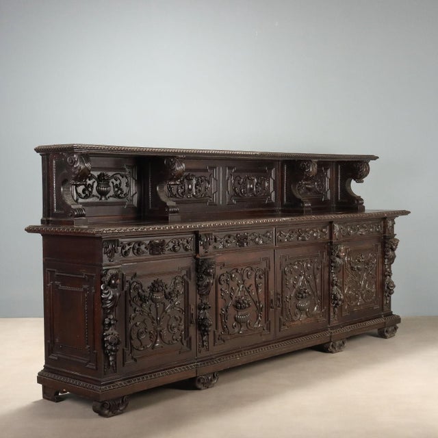 Neo-Renaissance Ebonized Walnut Sideboard For Sale - Image 12 of 12