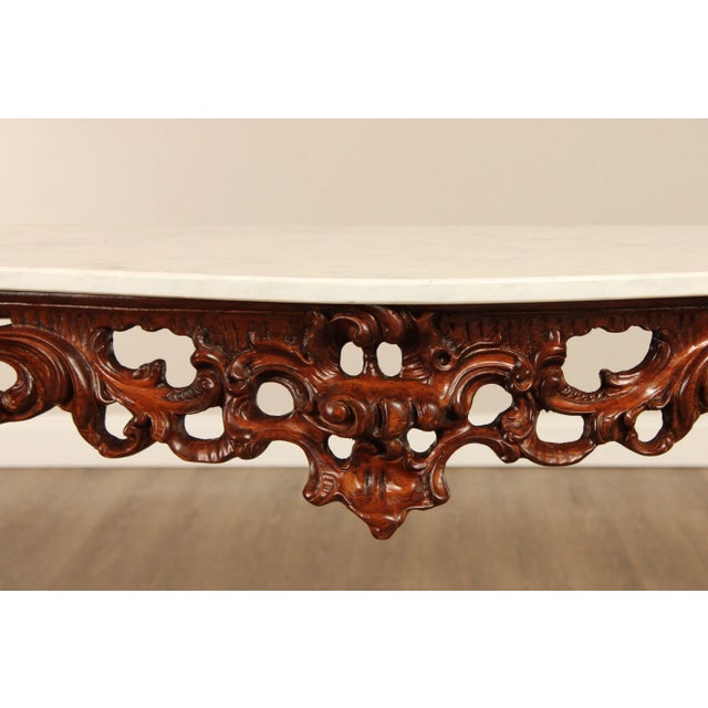 Italian Rococo Style Marble Top Console Table For Sale - Image 9 of 12