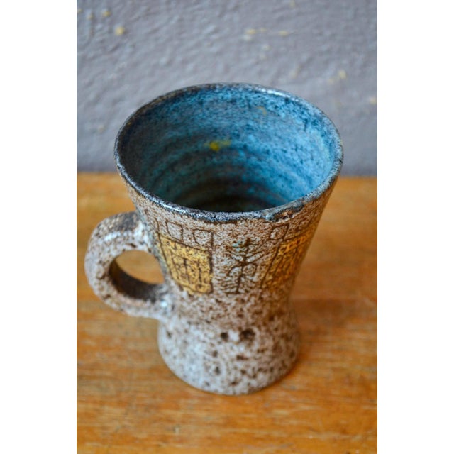 Brown Brutalist Ceramic Pitcher Vase from Accolay, 1950s For Sale - Image 8 of 12