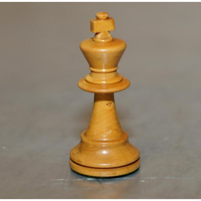 Small Antique Victorian Staunton Pattern Chess Pieces in Box, 1860s, Set of 33 For Sale - Image 12 of 16