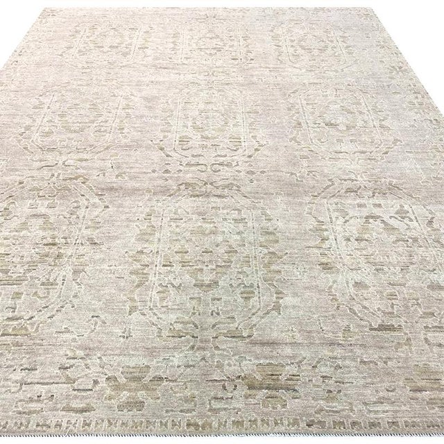 Beige Handwoven Oushak Area Rug 8’2″ X 9’8″ For Sale - Image 8 of 11
