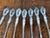 Vintage Barclay Geneve Stainless Teaspoons Pattern "Bag5" Set of 7 For Sale - Image 4 of 8
