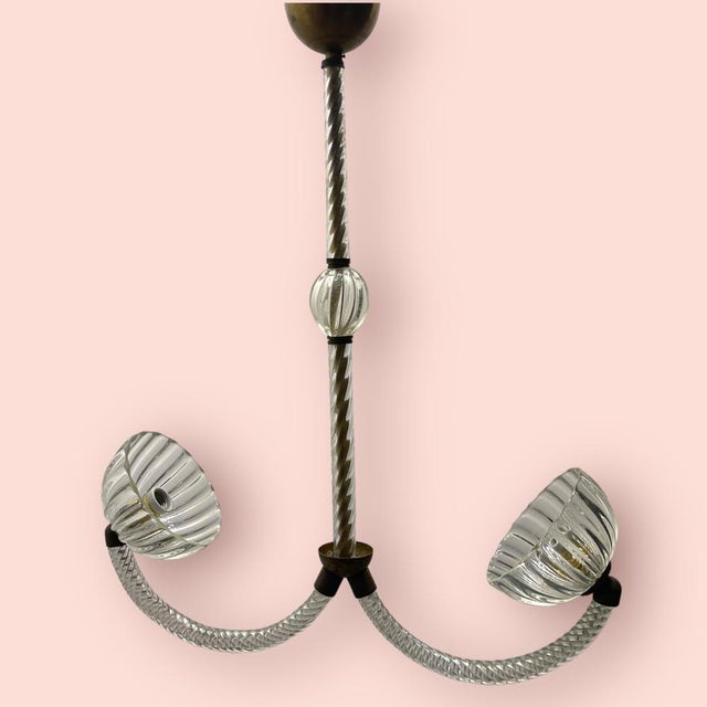 Art Deco Murano Glass Light Pendant by Ercole Barovier for Murano, 1940s For Sale - Image 18 of 18