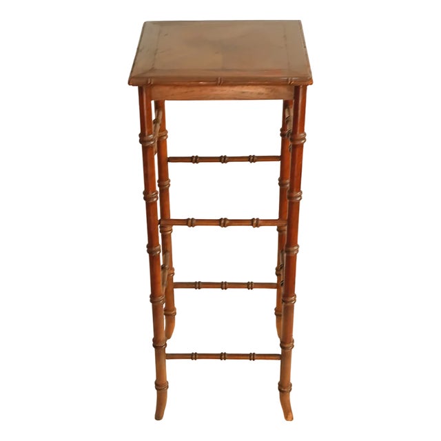 1950s Lane Hollywood Regency / Chinoiserie Faux Bamboo Table For Sale