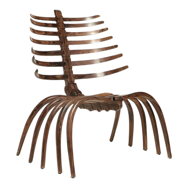 Sculptural Ebony Wood Skeleton Chair Chairish