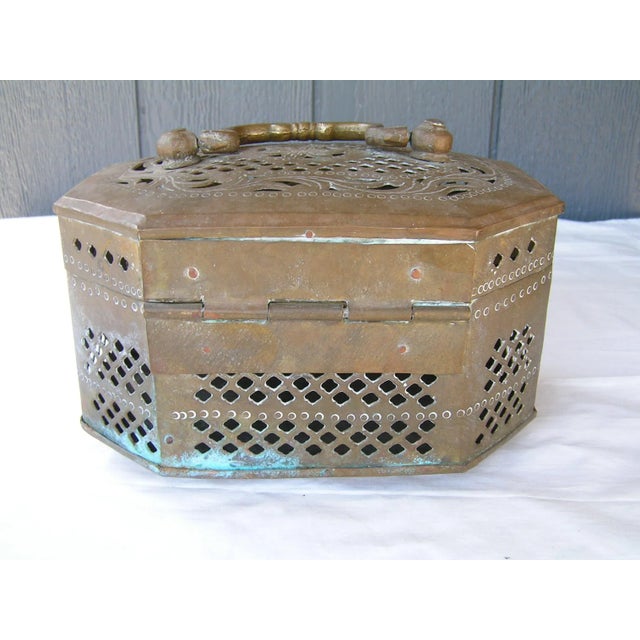 Vintage Large Brass Cricket Box Made in India For Sale - Image 4 of 9