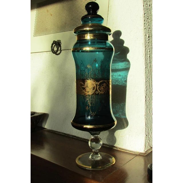 Covered Pot or Bottle in Tinted Glass, 1960s For Sale - Image 3 of 9