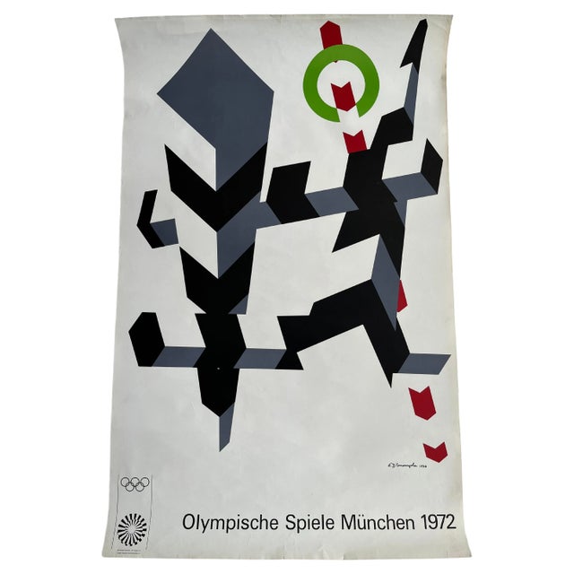 Paper Munich Olympic Games Poster by Allan Darcangelo, 1972 For Sale - Image 7 of 7