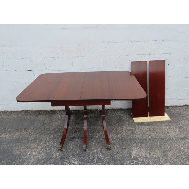 Raddock 1940s Mahogany Drop Leaf Dining Table With 2 Leaves and Two Chairs 6371 For Sale - Image 9 of 18