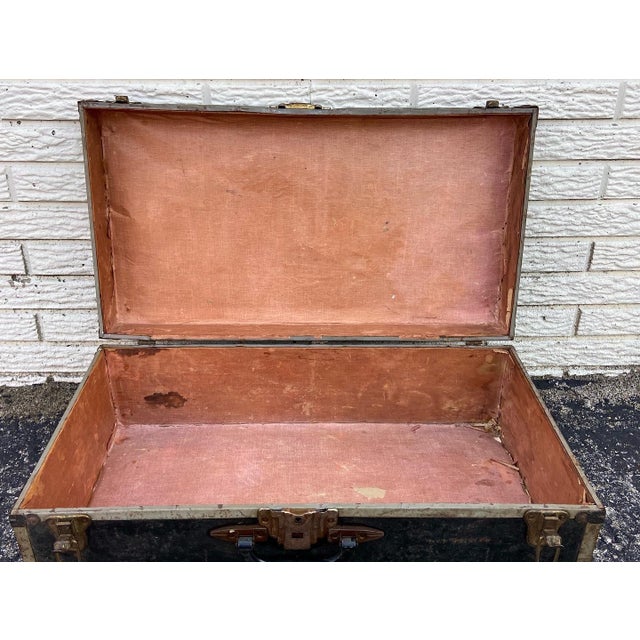 Vintage Black Metal Trunk Chairish