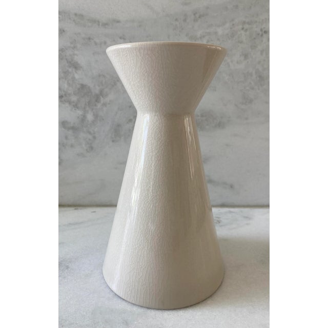 French Provincial Vintage Mid Century Crackle Glaze Ceramic Vase by Jars France For Sale - Image 3 of 8