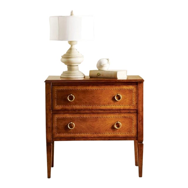 Modern History Two Drawer Fruitwood Commode For Sale