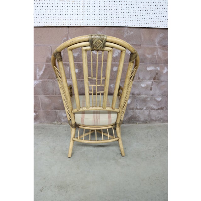 Wood J. Williams & Co. Bamboo Style Rattan Armchairs For Sale - Image 7 of 11