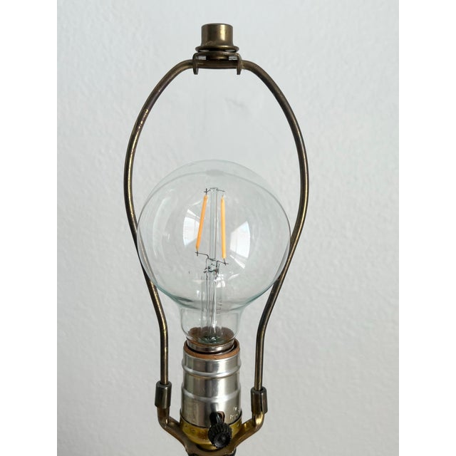 Vintage Brown Grenade Ceramic Lamp For Sale - Image 4 of 9
