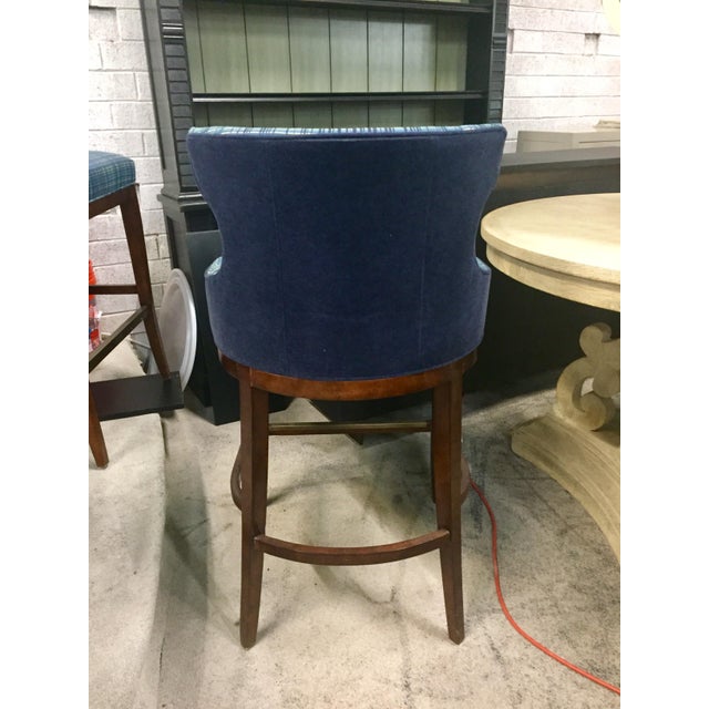 Traditional Century Furniture Plaid Barstool For Sale - Image 3 of 4