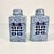 Mid-Century Boho Chic Chinoiserie Hollywood Regency Blue & White Square Happiness Ginger Jars - A Pair For Sale - Image 10 of 15