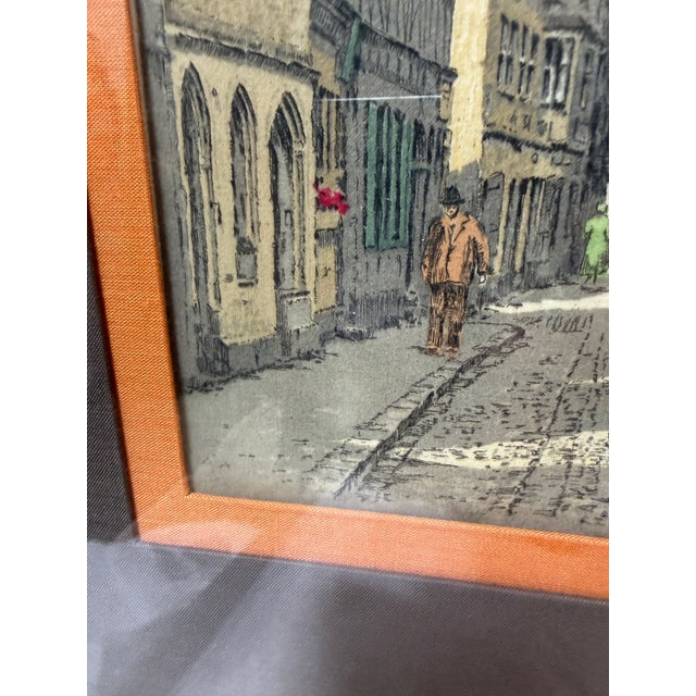Late 20th Century Late 20th Century Hand Colored Etching of Rothenberg, Germany For Sale - Image 5 of 12