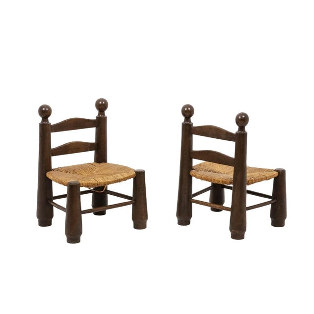 Set of Straw Chairs, 1940s For Sale - Image 12 of 12