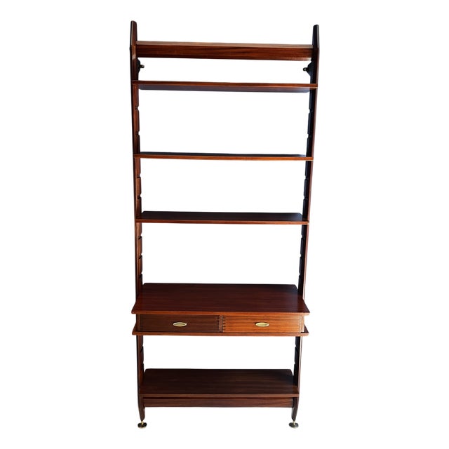 Mahogany Wall-Mounted Bookcase, 1960s For Sale