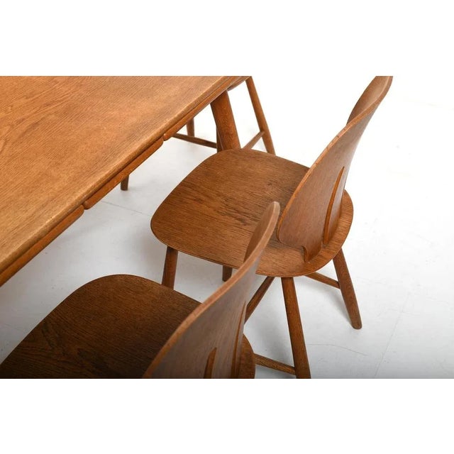 Dining Table & Chairs by Ejvind A. Johansson & Poul Volther for FDB Møbler, 1960s, Set of 7 For Sale - Image 6 of 13