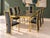 Beautiful Hollywood regency style smoked glass extendable metal table and 8 chairs! A striking set of eight vintage dining...