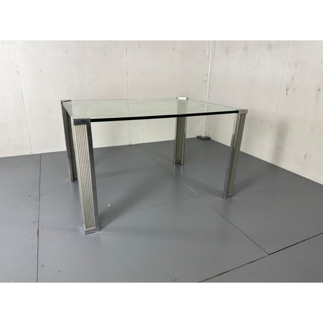 Rectangular Metal, Chrome, and Glass Dining Table from Peter Ghyczy, 1980s For Sale - Image 13 of 13