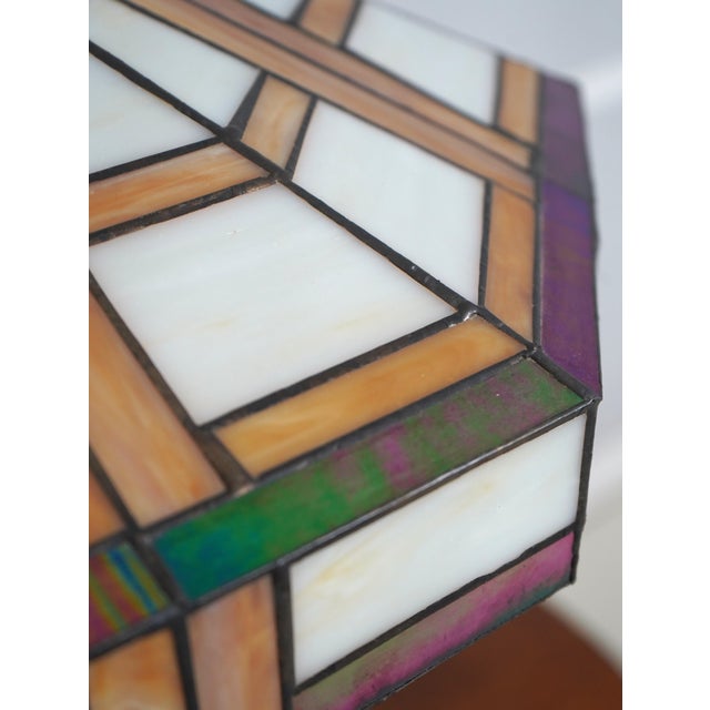 Stickley Stickley Arts & Crafts Slag Glass Table Lamp For Sale - Image 4 of 13