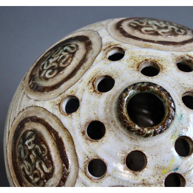 Vintage French Ceramic Flower Holder by Marcel Giraud, 1960s For Sale - Image 14 of 16