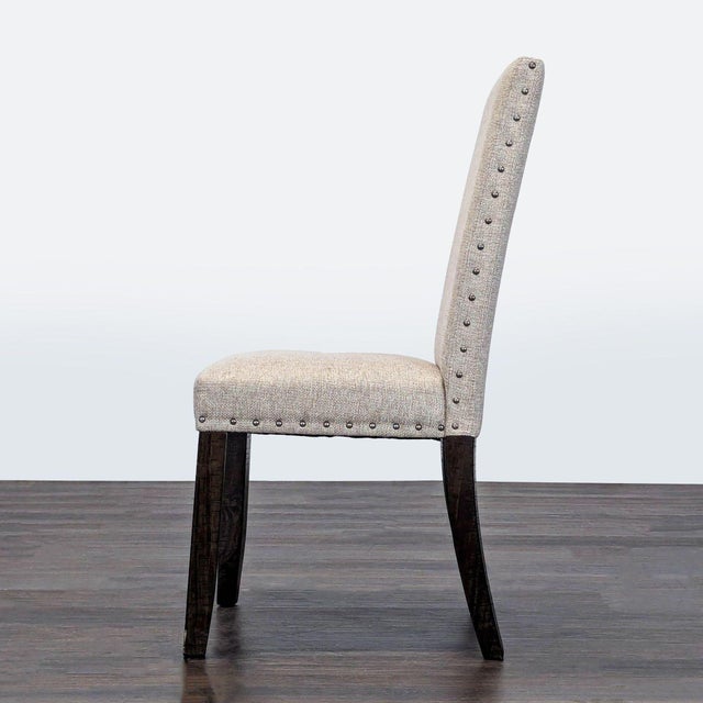 Modern Pottery Barn Upholstered Parsons Dining Chair With Nailhead Trim For Sale - Image 3 of 7