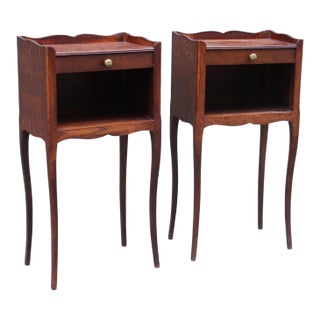 1950s Set of Two French Louis XV Style Side Tables Nightstands. For Sale