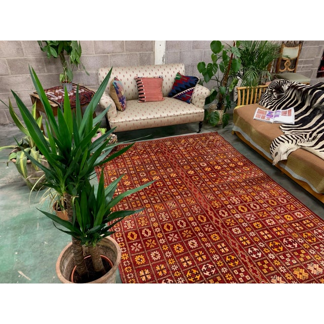 "Moroccan Tazenakht Rug Vintage Moroccan rug from 1970s, made with all natural colours,decorated with tribal patterns in...