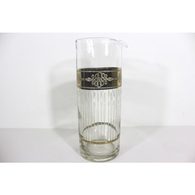 1960s Vintage Culver Tyrol Gold Cocktail Martini Pitcher Glass Mid Century Modern MCM For Sale - Image 5 of 9