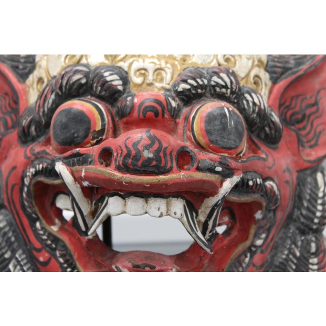 Balinese Carved Wood Danse Mask For Sale - Image 13 of 14