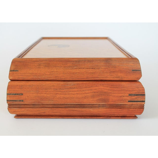 Vintage Handmade Inlaid Marquetry Wood Jewelry Box For Sale - Image 12 of 15