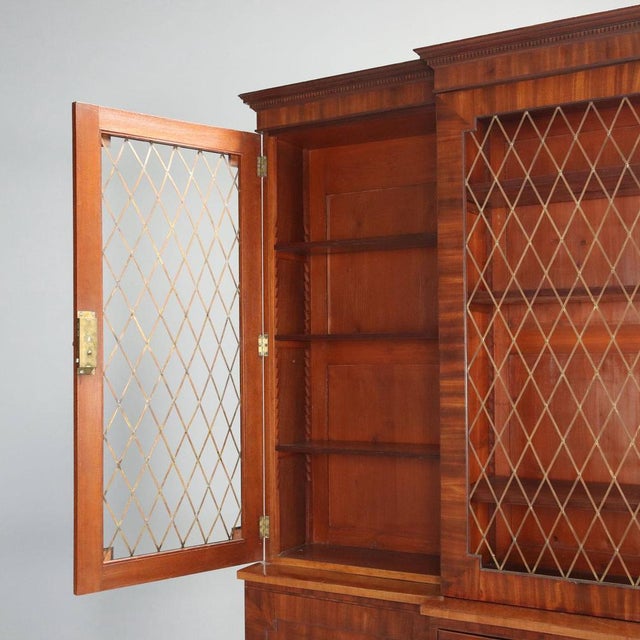 Mahogany Bookcase with Ebony and Walnut Inlays For Sale - Image 4 of 12