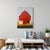 Old Red by Justin Wheatley | Acrylic on Canvas Red Barn With Ochre Field For Sale In Denver - Image 6 of 10