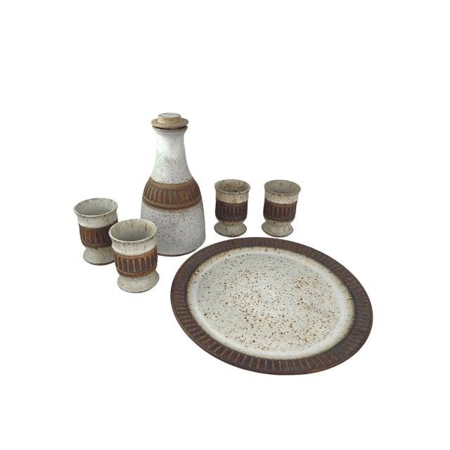 American Mid-Century Studio Pottery Drink Set - 6 Pieces For Sale - Image 3 of 6