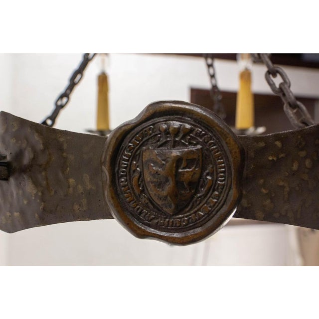Brown French Chandelier in Wrought Iron, 1960 For Sale - Image 8 of 14