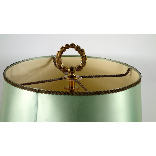 1950s French Bouillotte Brass Shade Table Lamp from Unbekannt, 1950s For Sale - Image 5 of 11