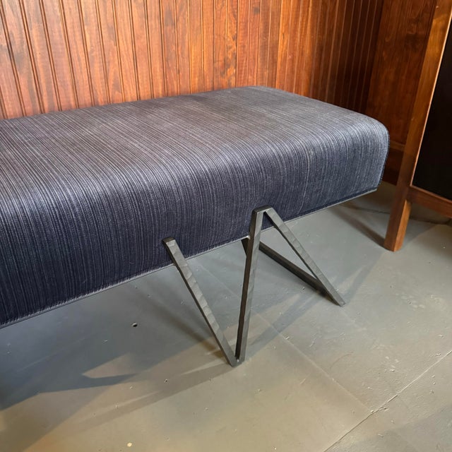 Rivera Upholstered and Steel Bench For Sale In Cleveland - Image 6 of 7