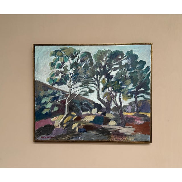 Mid 20th Century Rune Nilsson, Birches, 1950s, Oil Painting on Canvas, Framed For Sale - Image 5 of 14