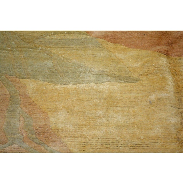 Art Deco Vintage Chinese Art Deco Hand Knotted Wool Rug, 7'9x9'1 For Sale - Image 3 of 6