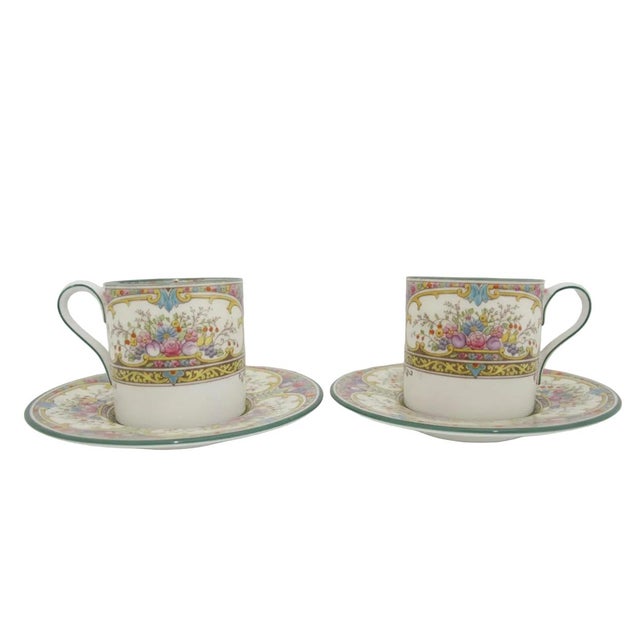 Wedgwood Colorful Floral St Austell China Demitasse Coffee Cup & Saucer Set For Sale In Portland, OR - Image 6 of 17