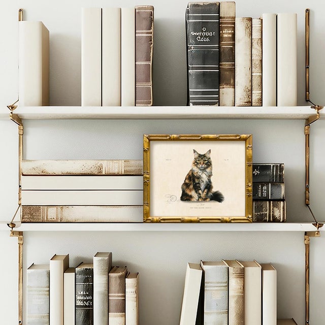 This reproduction print of a classic Maine Coon cat is from our vintage "Le Chat" series. Please note there are multiple...